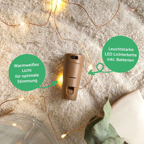 Flaschenlicht mit LED-Lichterkette und Gravur "Superheldin Mama"