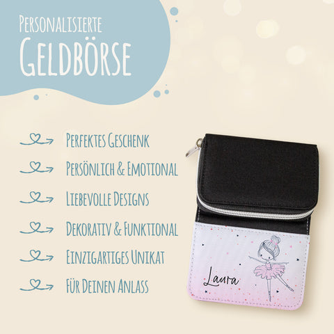 Bedruckte Geldbörse für Kinder im Ballerina Design