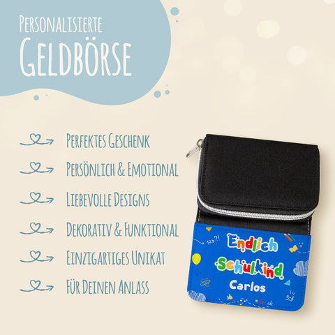 Bedruckte Geldbörse zur Einschulung - Endlich Schulkind