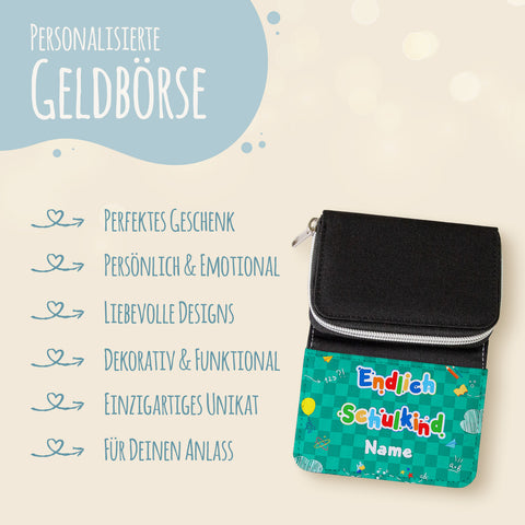 Bedruckte Geldbörse zur Einschulung - Endlich Schulkind
