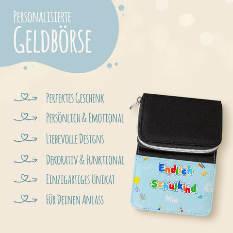 Bedruckte Geldbörse zur Einschulung - Endlich Schulkind