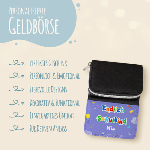 Bedruckte Geldbörse zur Einschulung - Endlich Schulkind