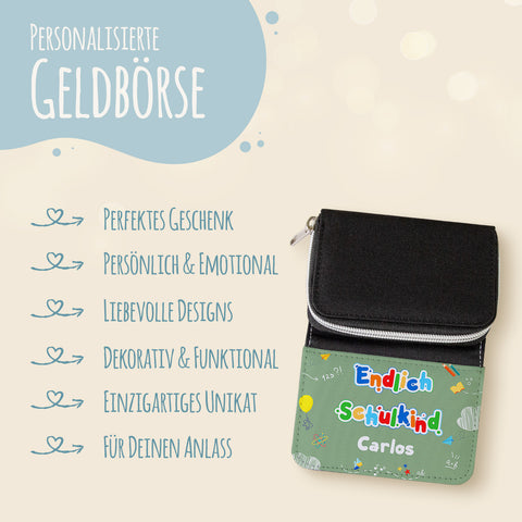 Bedruckte Geldbörse zur Einschulung - Endlich Schulkind