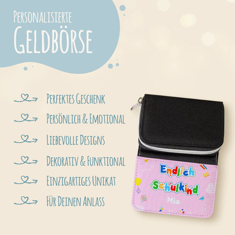 Bedruckte Geldbörse zur Einschulung - Endlich Schulkind