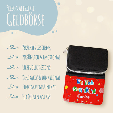 Bedruckte Geldbörse zur Einschulung - Endlich Schulkind
