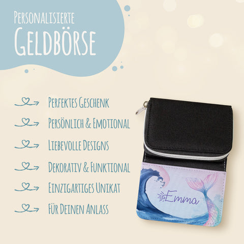Bedruckte Geldbörse für Kinder - Meerjungfrau V2