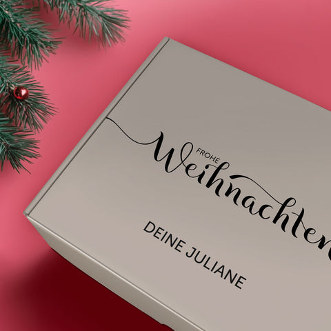 Personalisierte DIY Geschenkbox im Frohe Weihnachten mit Wunschtext