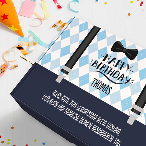 Personalisierte DIY Geschenkbox - Hosenträger mit Wunschtext