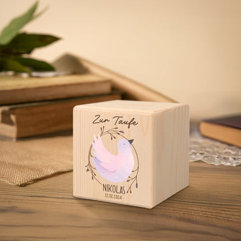 Spardose aus Holz - Taube