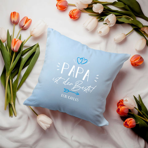 Personalisiertes Kissen mit Motiv - Papa ist der Beste