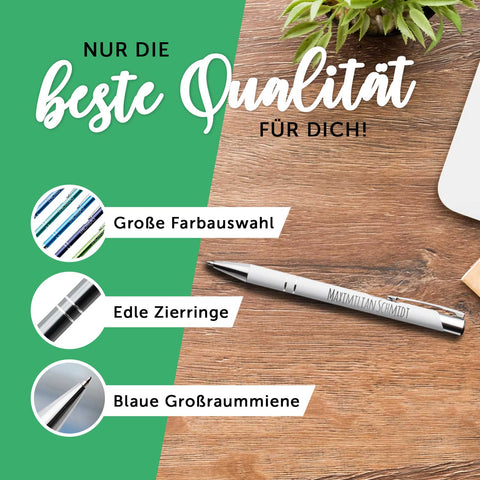 Kugelschreiber mit Gravur - Wunschname - Verschiedene Farben