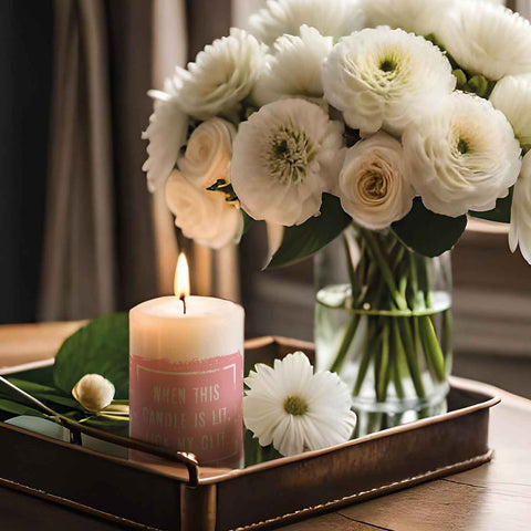 Kleine Kerze mit Spruch "When this Candle is lit"