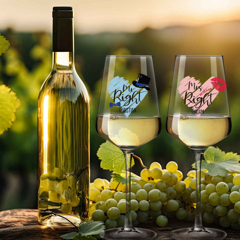 Leonardo Weingläser Mr Right & Mrs Always Right mit UV-Druck im Set