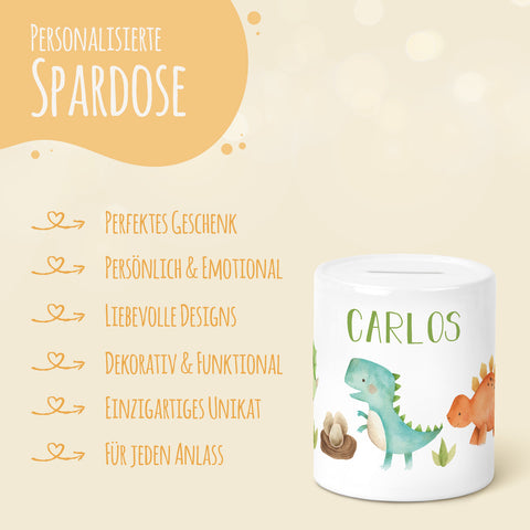Spardose aus Keramik - Dino