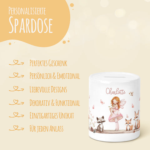 Spardose aus Keramik - Fee