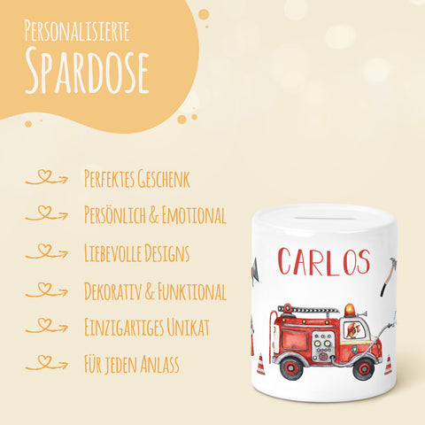Spardose aus Keramik - Feuerwehr