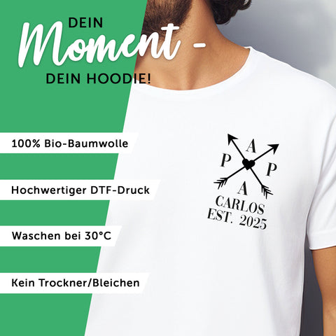 Bedrucktes T-Shirt für Herren - PAPA EST. Kreuzpfeile