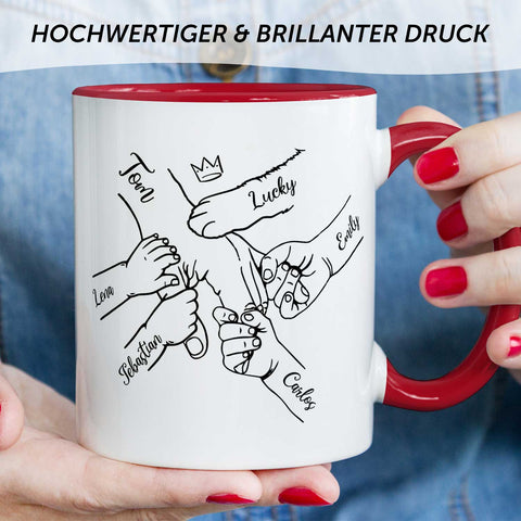 Bedruckte Tasse - Hände halten Papa Opa - Geschenk zum Vatertag