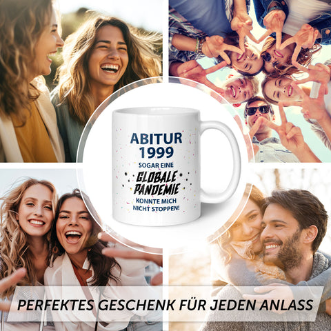 Bedruckte Tasse mit Spruch Pandemie Abitur