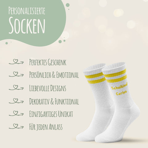 Tennissocken - Kinder Wunschtext - personalisiert mit Namen