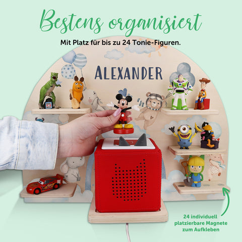 Toniebox Regal für Kinderzimmer - Ballon - Personalisiert mit Namen