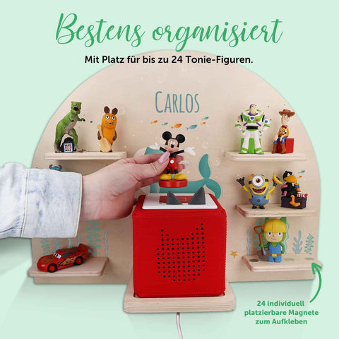 Toniebox Regal für Kinderzimmer - Wal - Personalisiert mit Namen