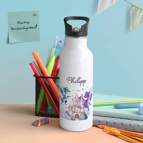 Bedruckte Trinkflasche aus Edelstahl - Drache