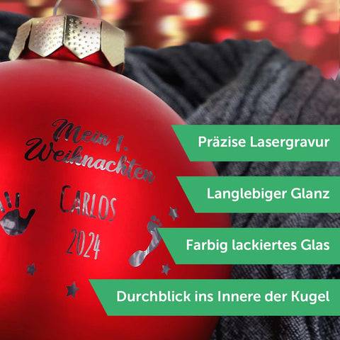 Gravierte Weihnachtskugel - Unser erstes Weihnachten für Paare