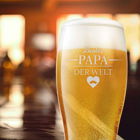 Leonardo Weizenglas mit Gravur "Bester Papa der Welt"