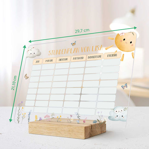Personalisierter Stundenplan - Regenbogen mit Namen