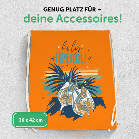 Farbiger Turnbeutel mit DTF-Druck - Holy Aperoli