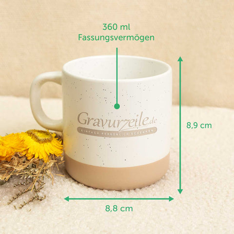 Gravierte Steingut Tasse - Papa Collage
