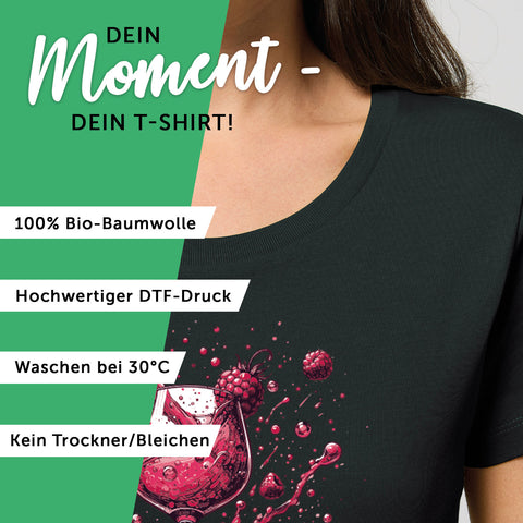 Bedrucktes T-Shirt für Damen - Born to be wild berry