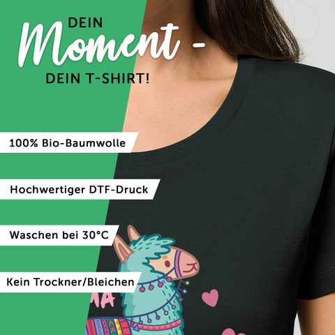 Bedrucktes T-Shirt für Damen - No drama Lama