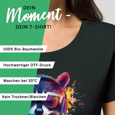Bedrucktes T-Shirt für Damen - Waschbär