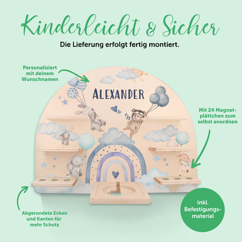Toniebox Regal für Kinderzimmer - Ballon - Personalisiert mit Namen