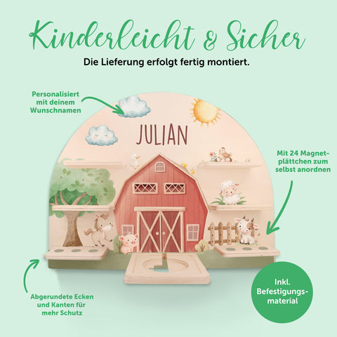 Toniebox Regal für Kinderzimmer - Farm - Personalisiert mit Namen