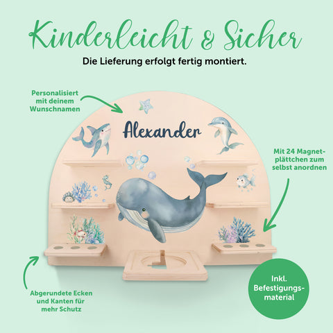 Toniebox Regal für Kinderzimmer - See - Personalisiert mit Namen