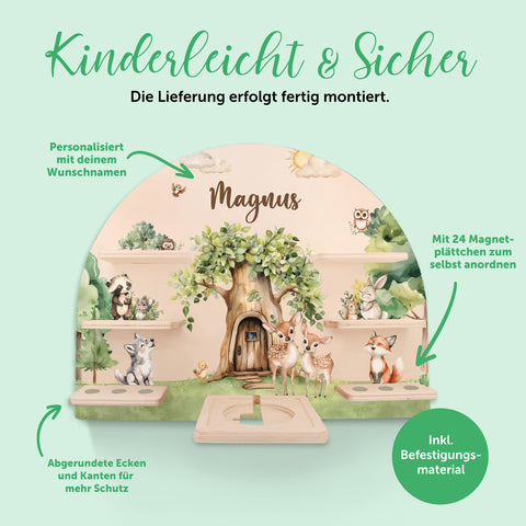 Toniebox Regal für Kinderzimmer - Wald - Personalisiert mit Namen