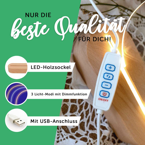 Beleuchtetes Acrylglas - Kalender - Personalisiertes Geschenk mit Namen & Datum