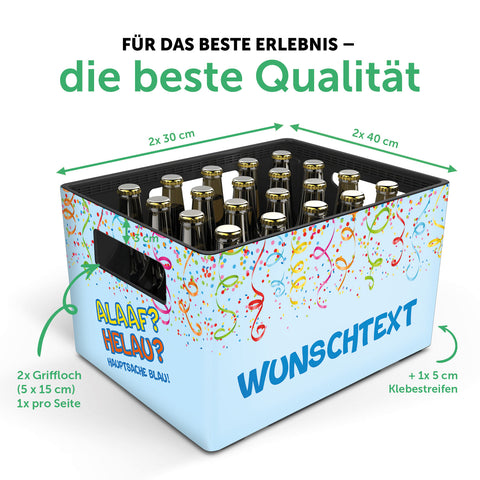 DIY Bierkasten Banderole mit 24 Deckelaufklebern - Karneval