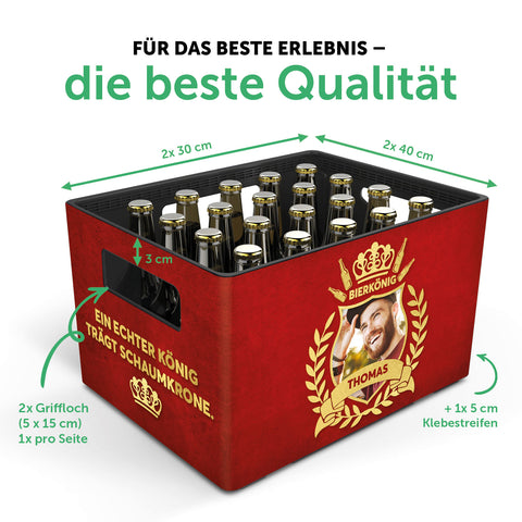 DIY Bierkasten Banderole mit 24 Deckelaufklebern - Bierkönig