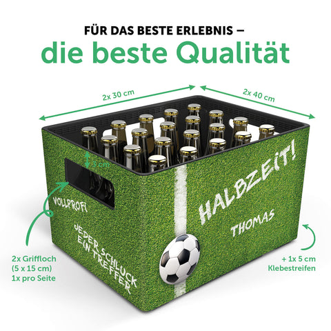DIY Bierkasten Banderole mit 24 Deckelaufklebern - Fussball Motiv