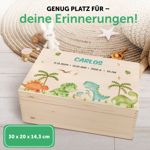 Erinnerungskiste für Kinder mit UV-Druck - Dinogruppe