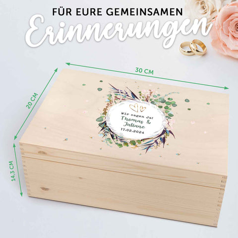 Erinnerungskiste mit UV-Druck im Flower Wedding Design