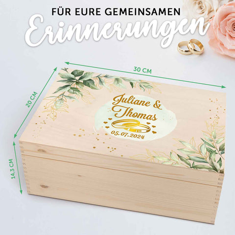 Erinnerungskiste mit UV-Druck im Golden Wedding Design