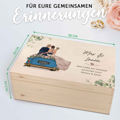 Bedruckte Erinnerungskiste mit Konfiguration - Hochzeitsauto