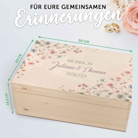 Erinnerungskiste mit UV-Druck im Pastell Flowers Design