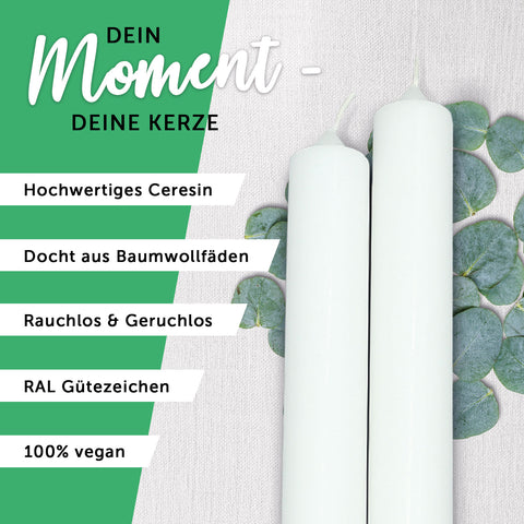 Stabkerze "Kranz"- Kommunion Kerze mit Namen & Datum