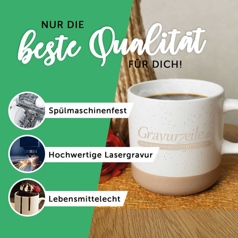 Gravierte Steingut Tasse - Papa Collage